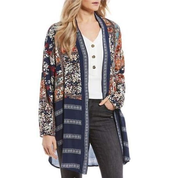 Chelsea & Violet Multicolor Mixed Media Cardigan - Picture 1 of 6